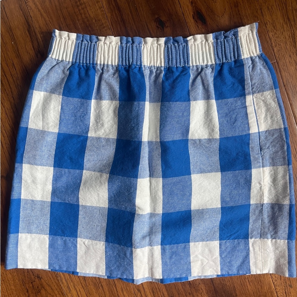Blue and White Plaid J Crew Skirt size 6